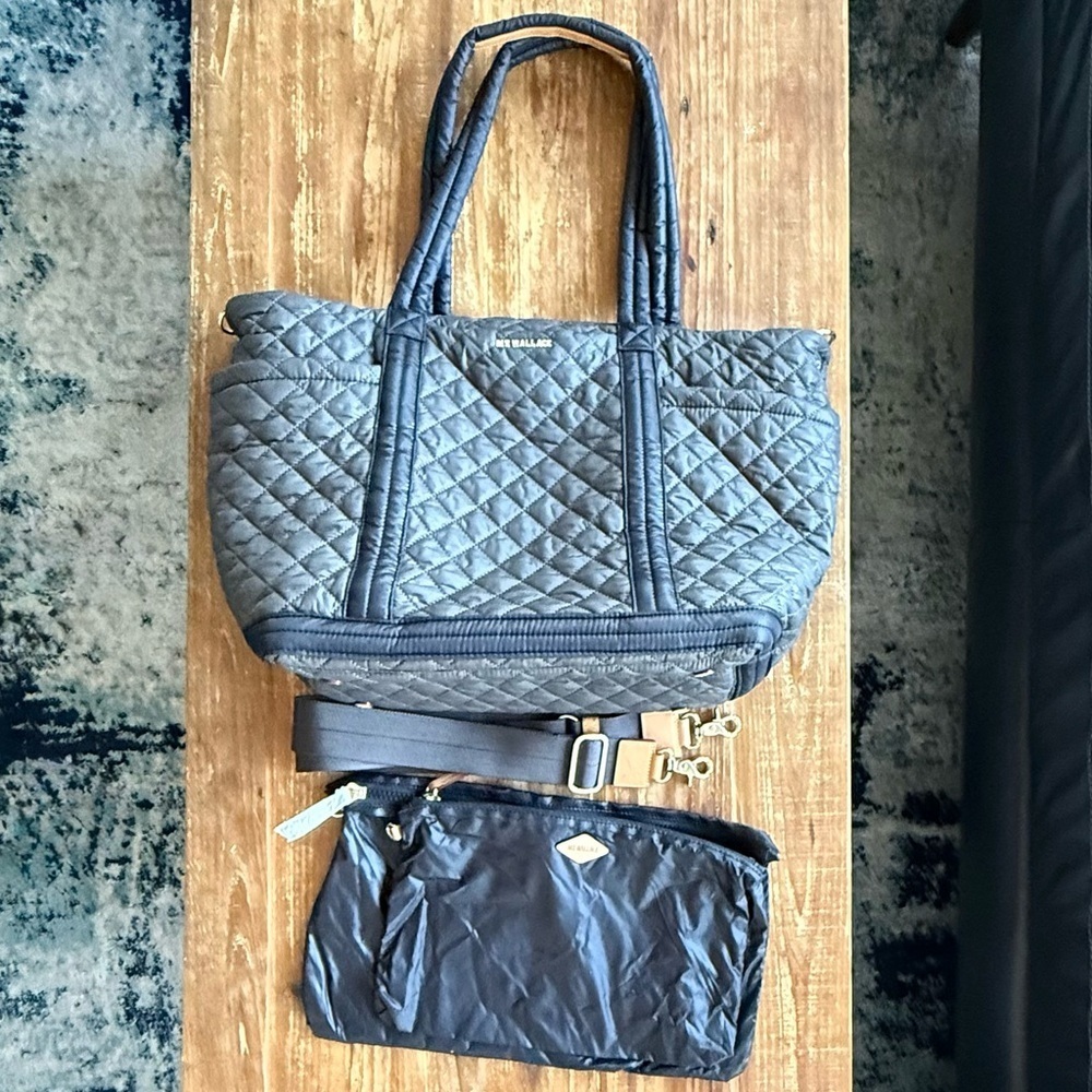 MZ Wallace Large Empire Tote in Magnet Grey and Black - Picture 3 of 15